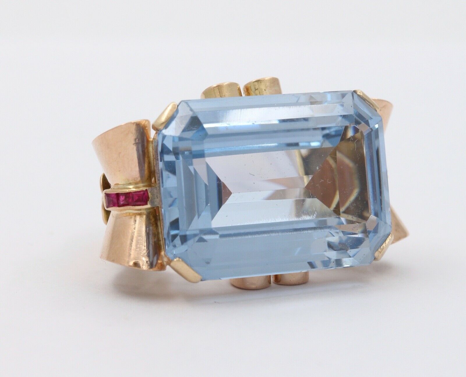 Large Retro Vintage Synthetic Spinel Statement Ring