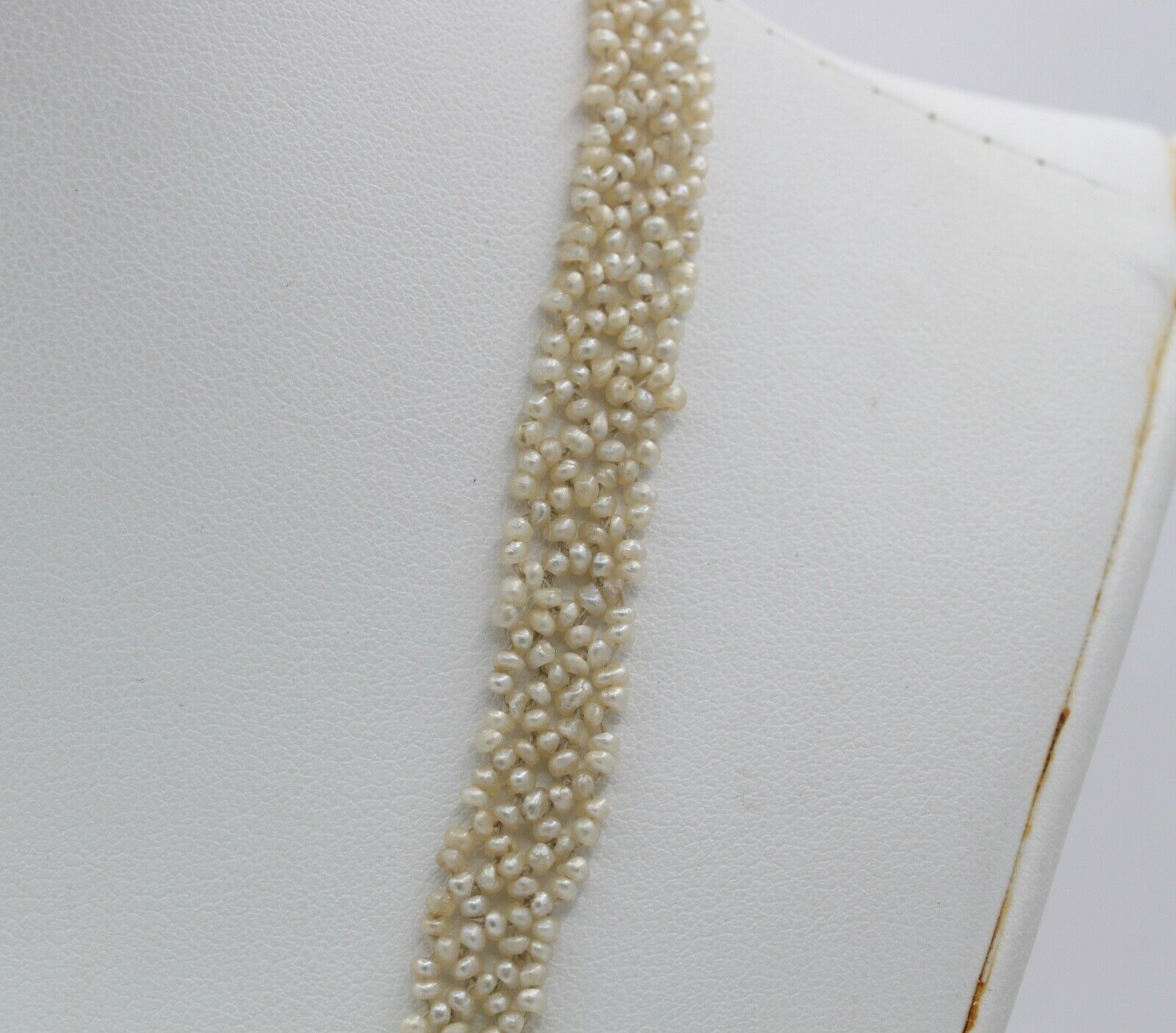Rare Beautiful Victorian Diamonds 18K 10K Seed Pearls Necklace