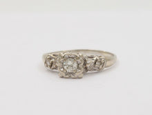 Load image into Gallery viewer, Art Deco 14K White Gold Diamond Ring, Engagement Ring, Stacking Ring
