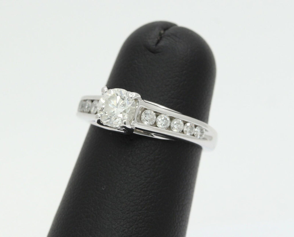 14K White Gold 0.50 Center Diamond Engagement Ring