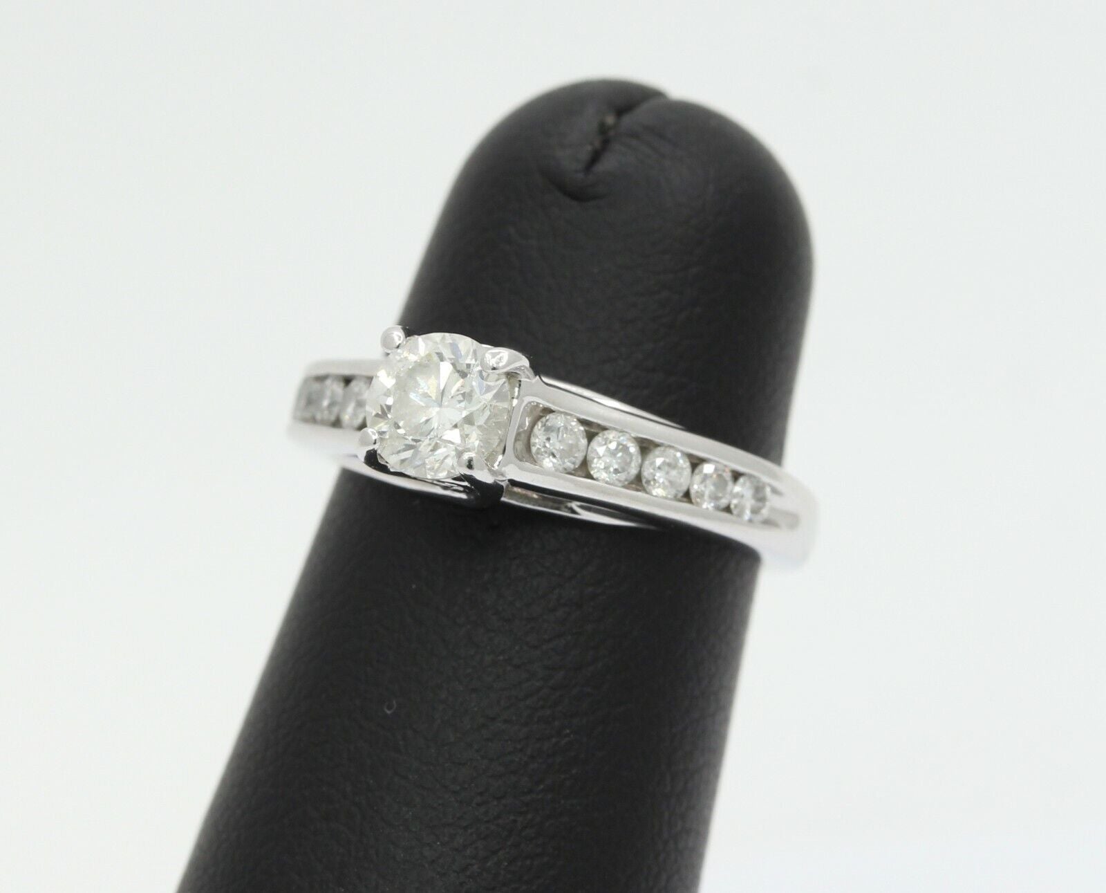 14K White Gold 0.50 Center Diamond Engagement Ring