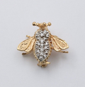 Vintage EMA 14K Gold Diamond Bee Pin Brooch, Lapel Pin
