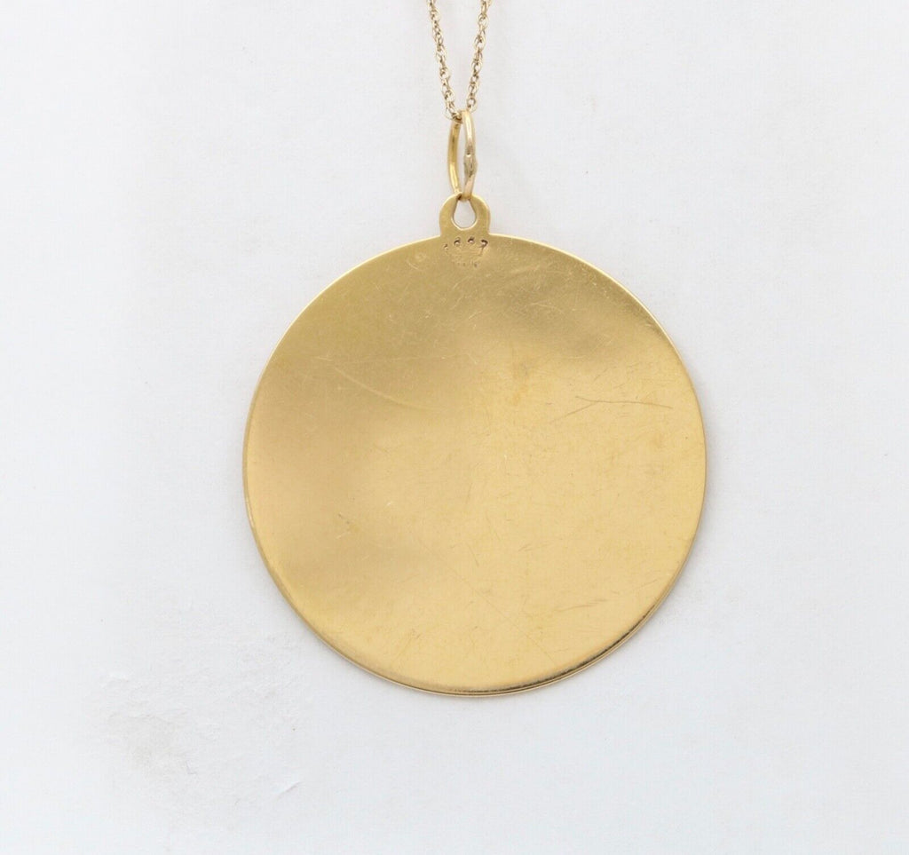 Vintage Zodiac “Sagittarius” 14K yellow Gold Large Medallion Charm Pendant