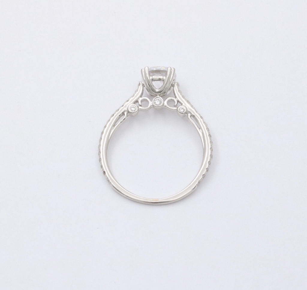 The Elegant 18K White Gold White Sapphire & Diamond Engagement Ring