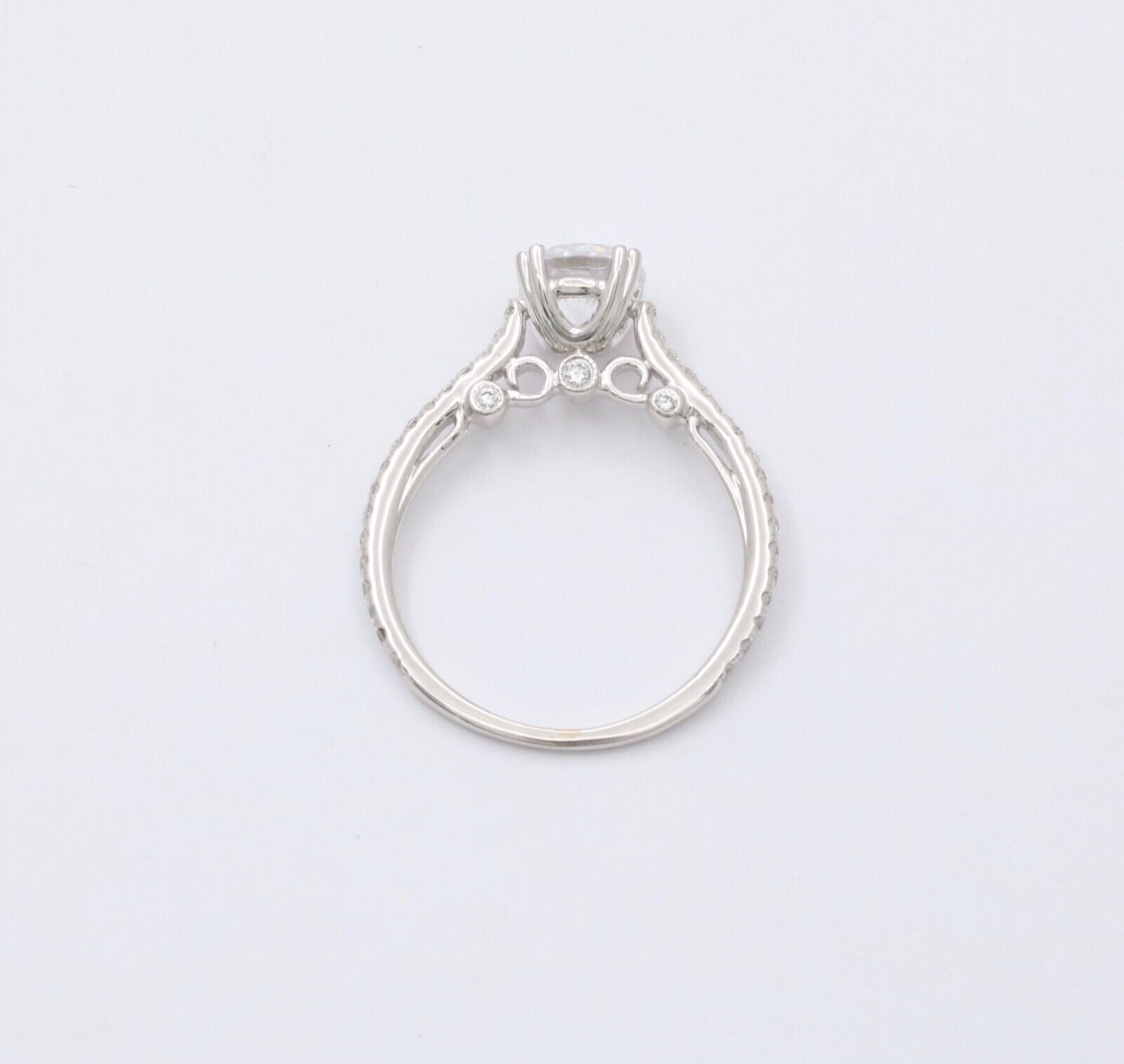 The Elegant 18K White Gold White Sapphire & Diamond Engagement Ring