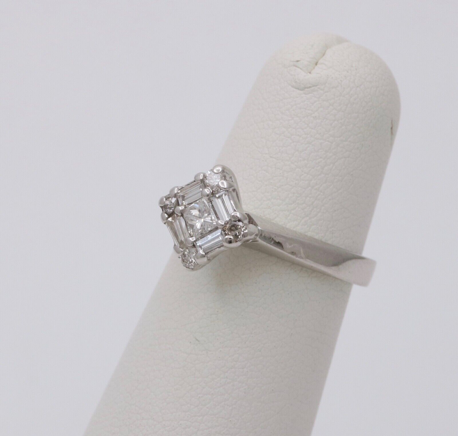 Vintage 14K White Gold Diamond Engagement ring , Anniversary Ring.