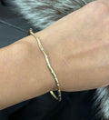 The Classic Sonia B. 14K Yellow Gold Wave Diamond Bangle, Stacking Bracelet