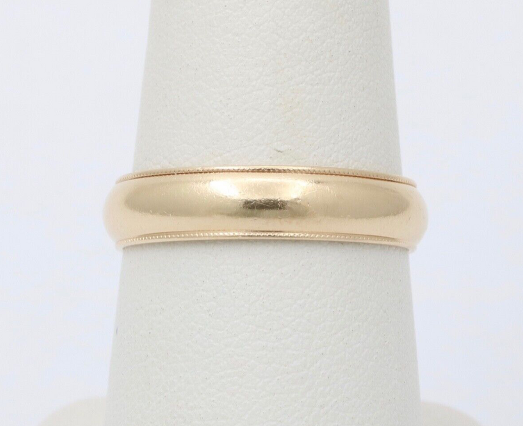 Vintage 14K Yellow Gold Wedding Band Ring, Stacking Band.