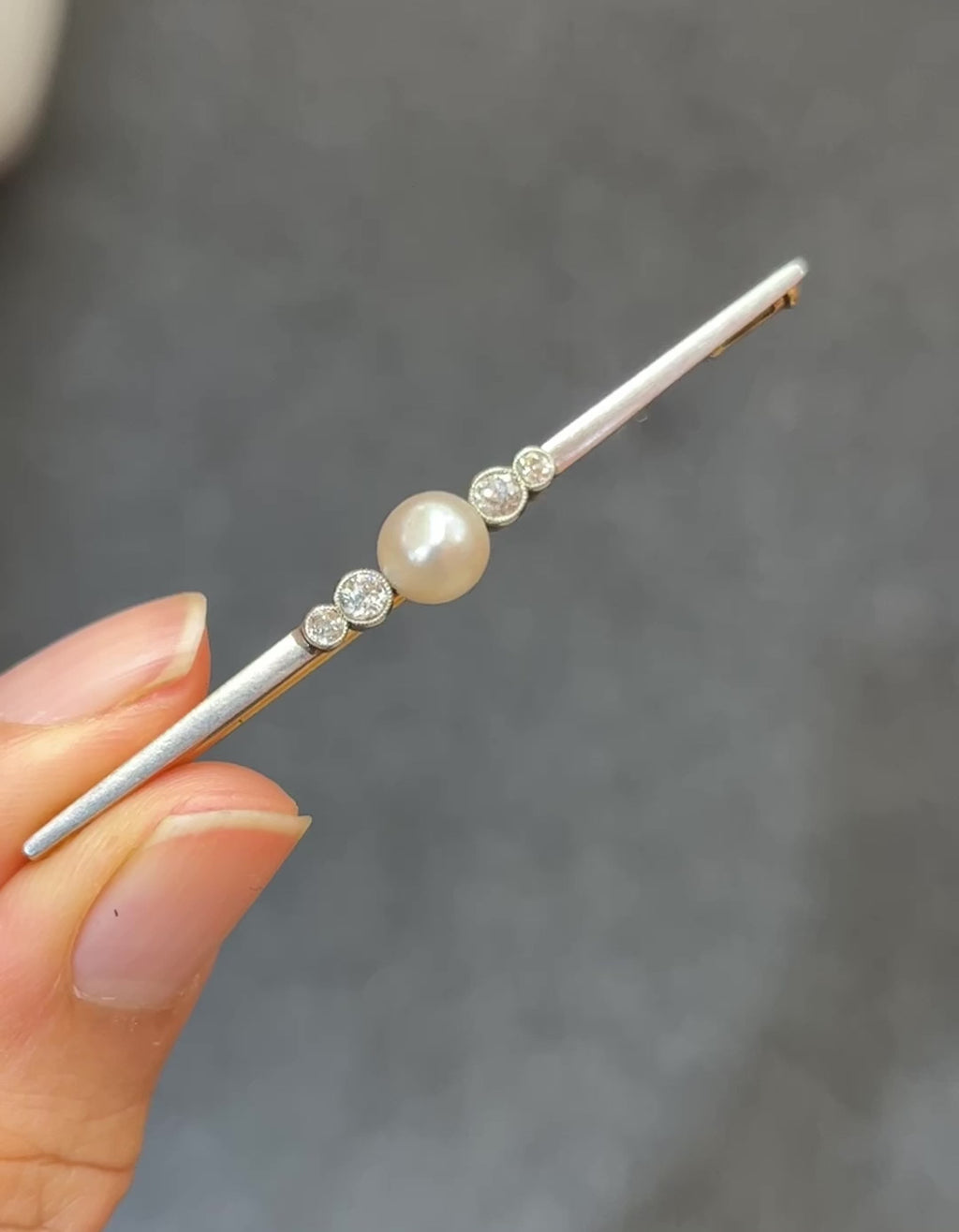 Antique Art Deco Platinum & 14K Gold Bar Pin.