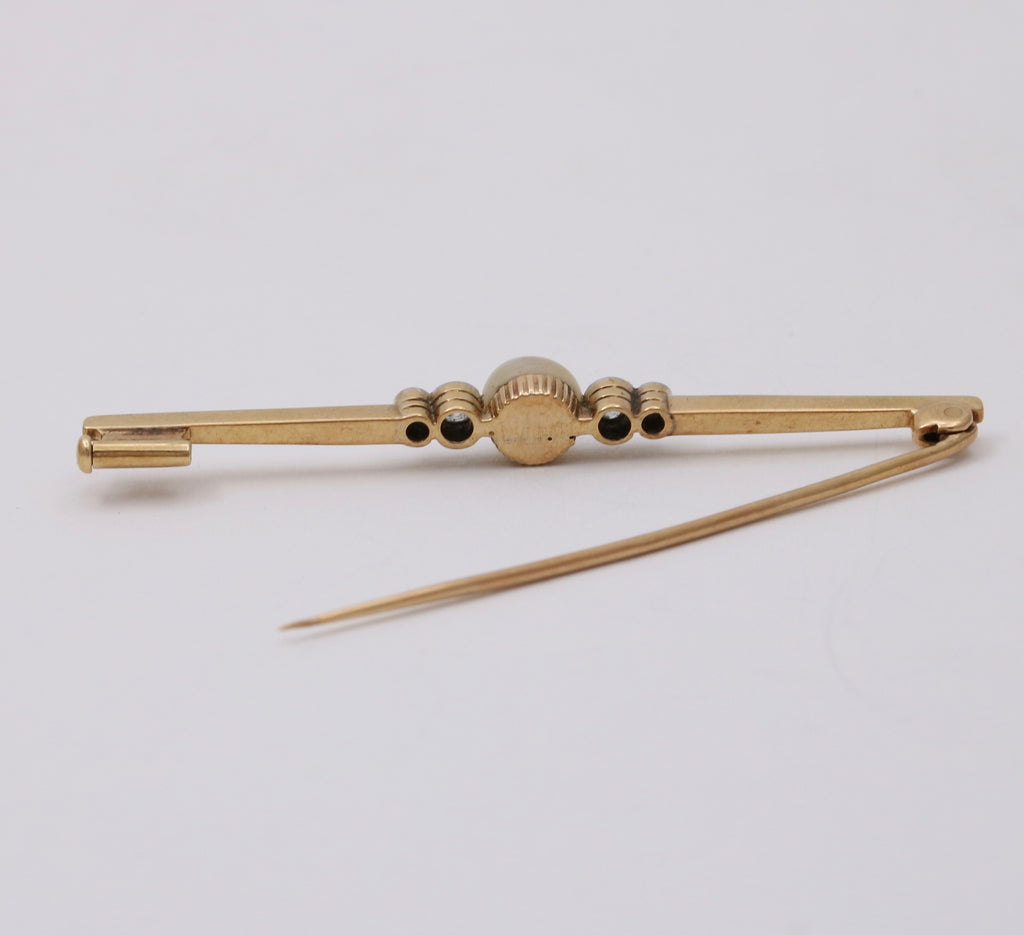 Antique Art Deco Platinum & 14K Gold Bar Pin.