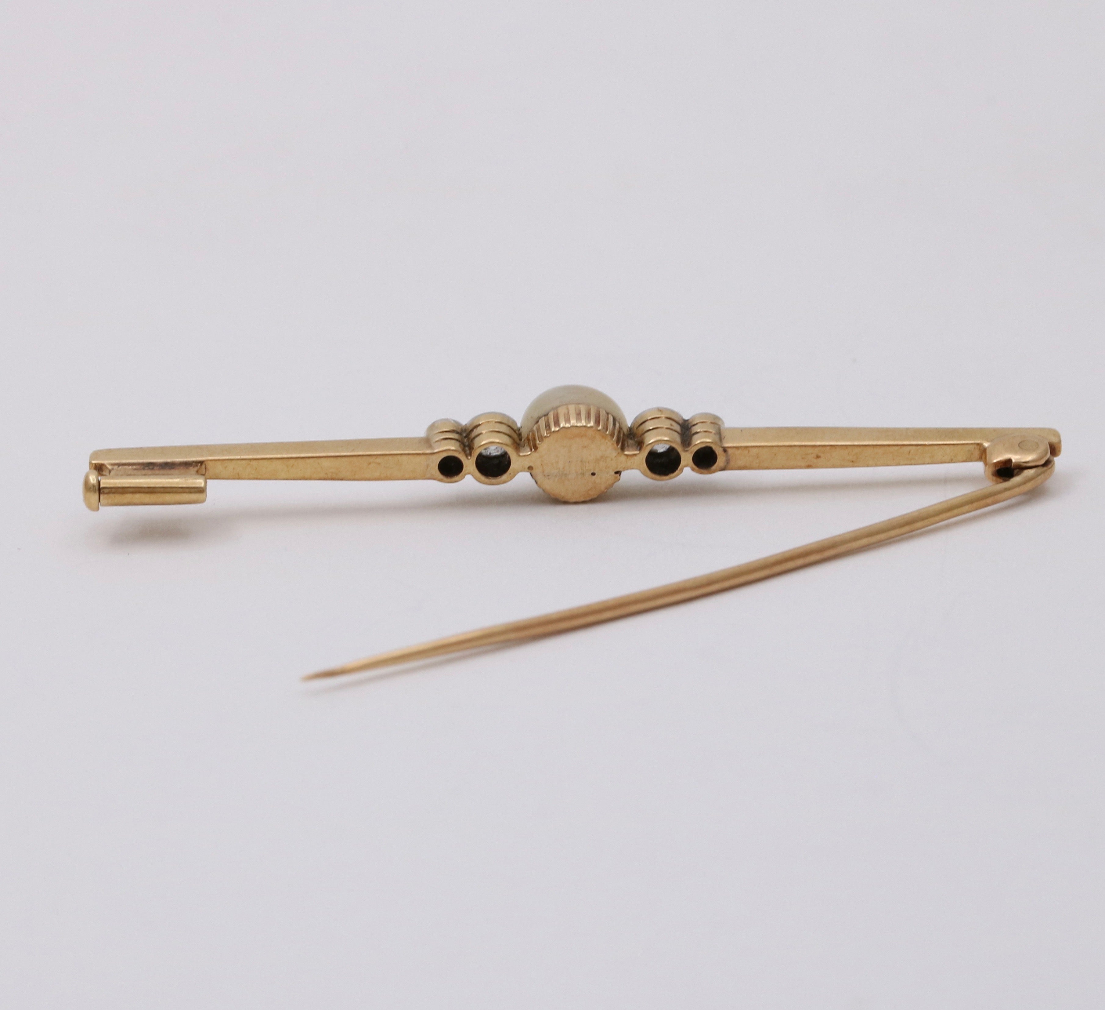 Antique Art Deco Platinum & 14K Gold Bar Pin.